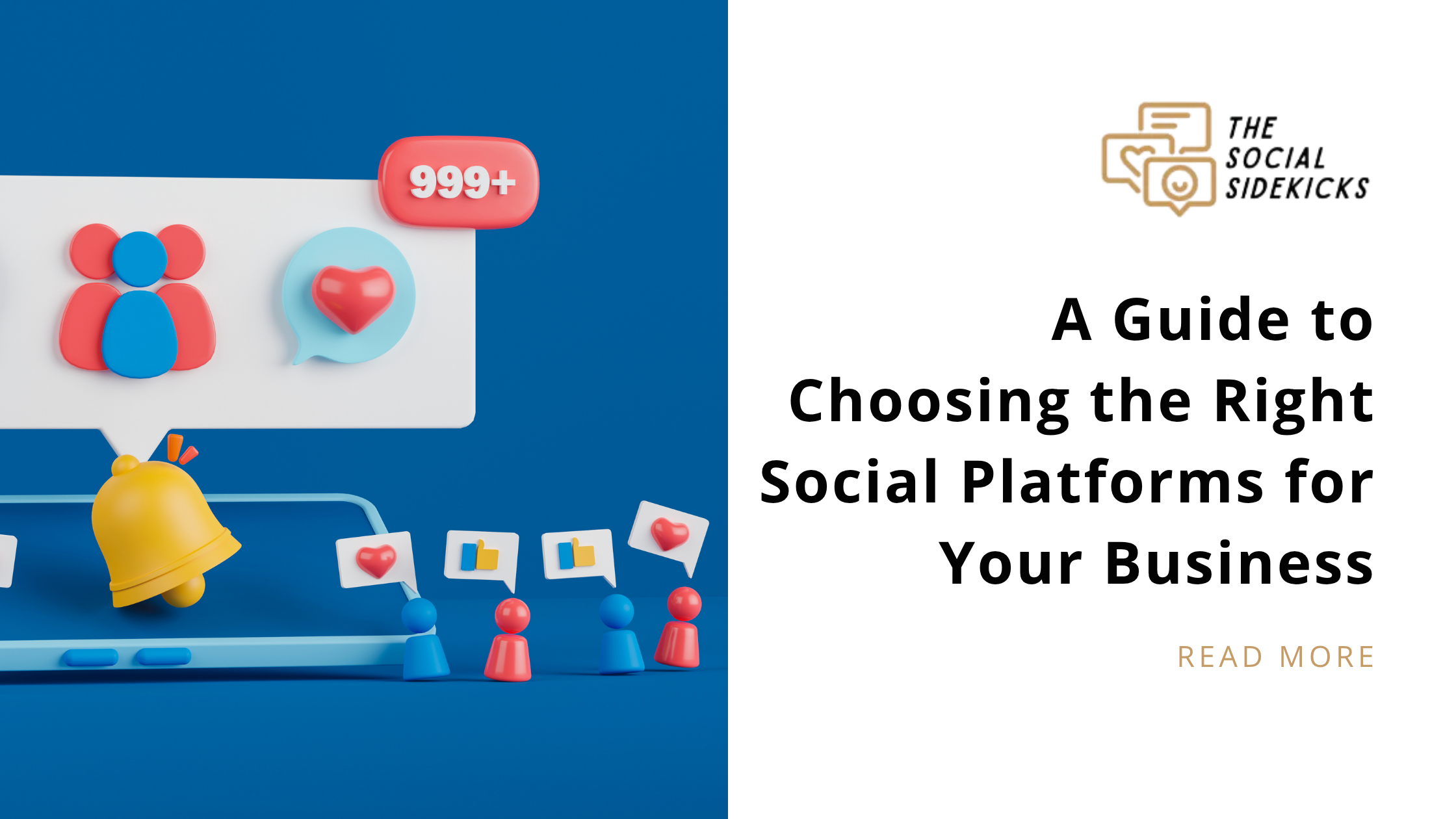 Social media and network concept with the business logo, blog title, and read more option.